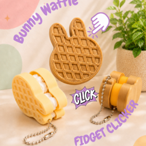Bunny Waffle Fidget Clicker | Chaveiro Antiestresse Coelhinho Waffle