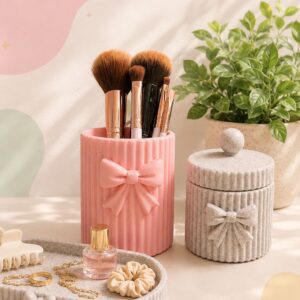 Kit Organizador Laço de Cetim | Rosa Bubble e Areia