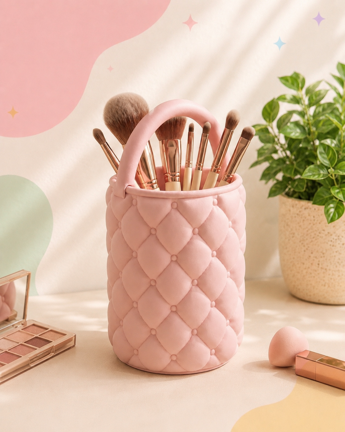 Blush Belle Brush Holder | Porta Pincéis Almofadado