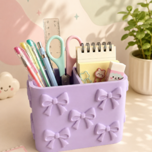 Lila Bow Desk Organizer | Porta Canetas e Papelaria